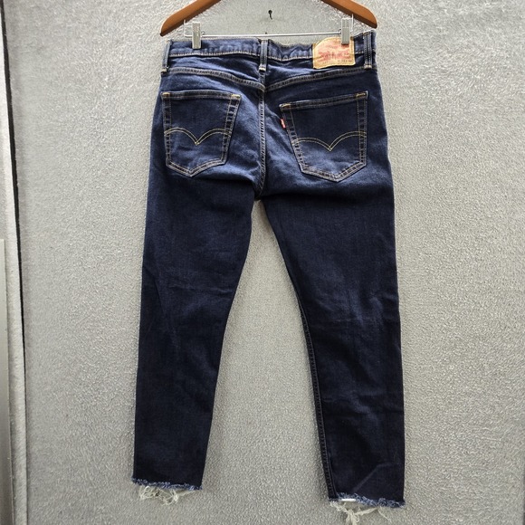 Levi's 512 Men Jeans 33X32 Dark Blue Denim Taper Fit 25" Inseam - Picture 14 of 16